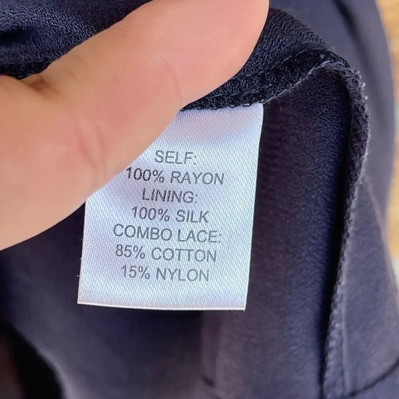 Sea New York Silk Crepe Lace Trim Mini Dress 2 - Picture 8 of 14